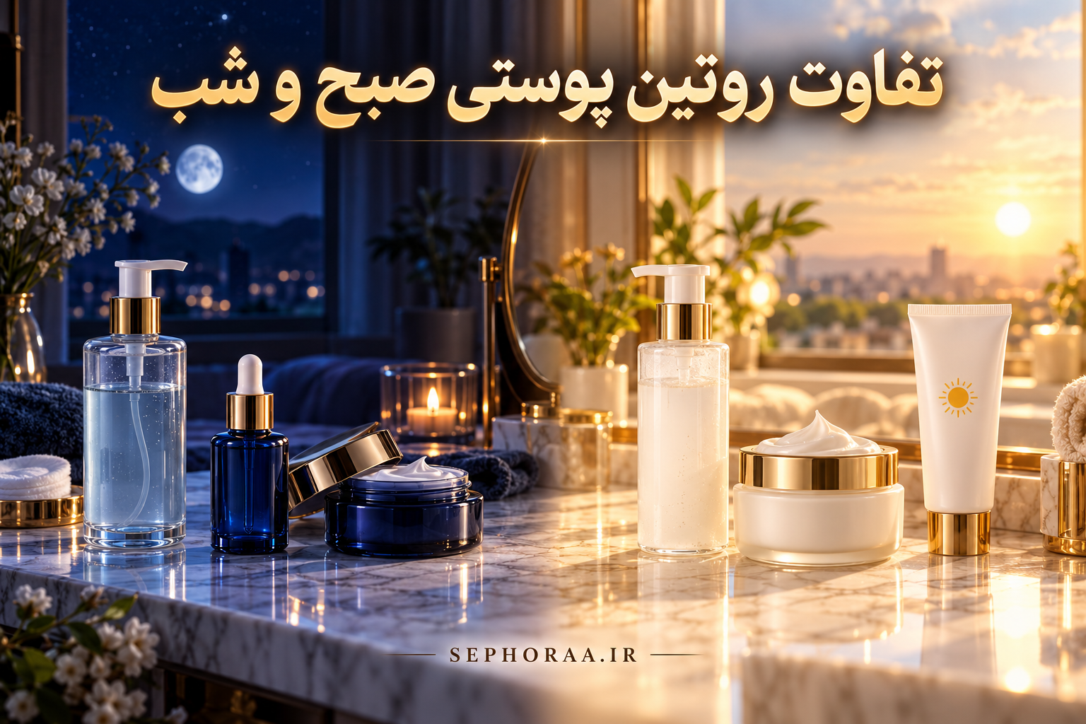 تفاوت روتین پوستی صبح و شب
