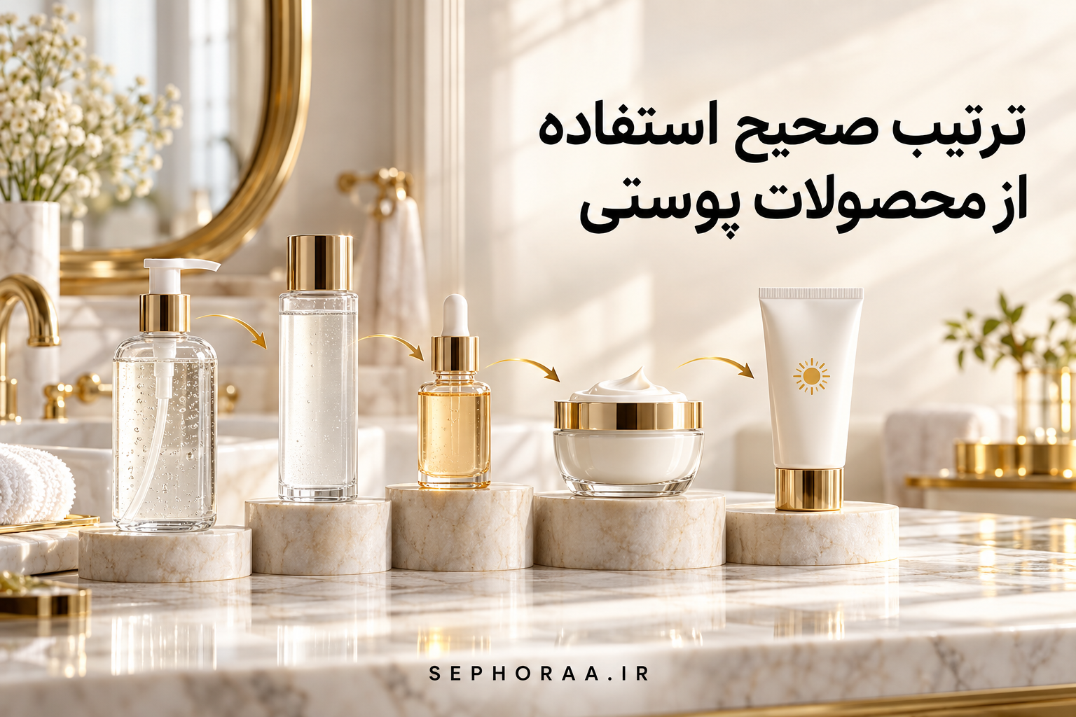 ترتیب صحیح استفاده از محصولات پوستی