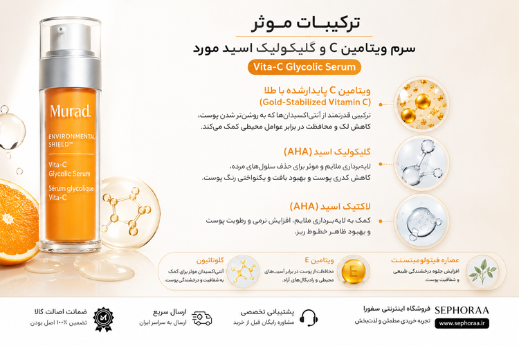 سرم ویتامین C و گلیکولیک اسید مورد - حجم 30 میل
