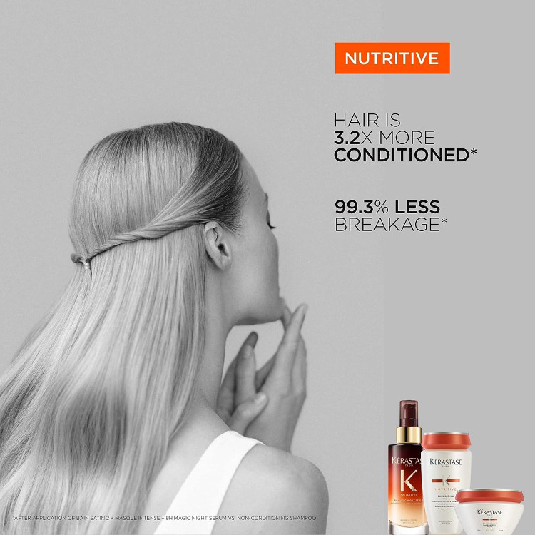 نرمکننده سبک و مغذی Kérastase Nutritive Lait Vital، حجم 75 میل - حاوی پروتئینهای گیاهی و نیاسینامید؛ مناسب موهای خشک با ضخامت نازک تا متوسط برای افزایش نرمی، درخشندگی و شانهپذیری بدون ایجاد حس سنگینی.